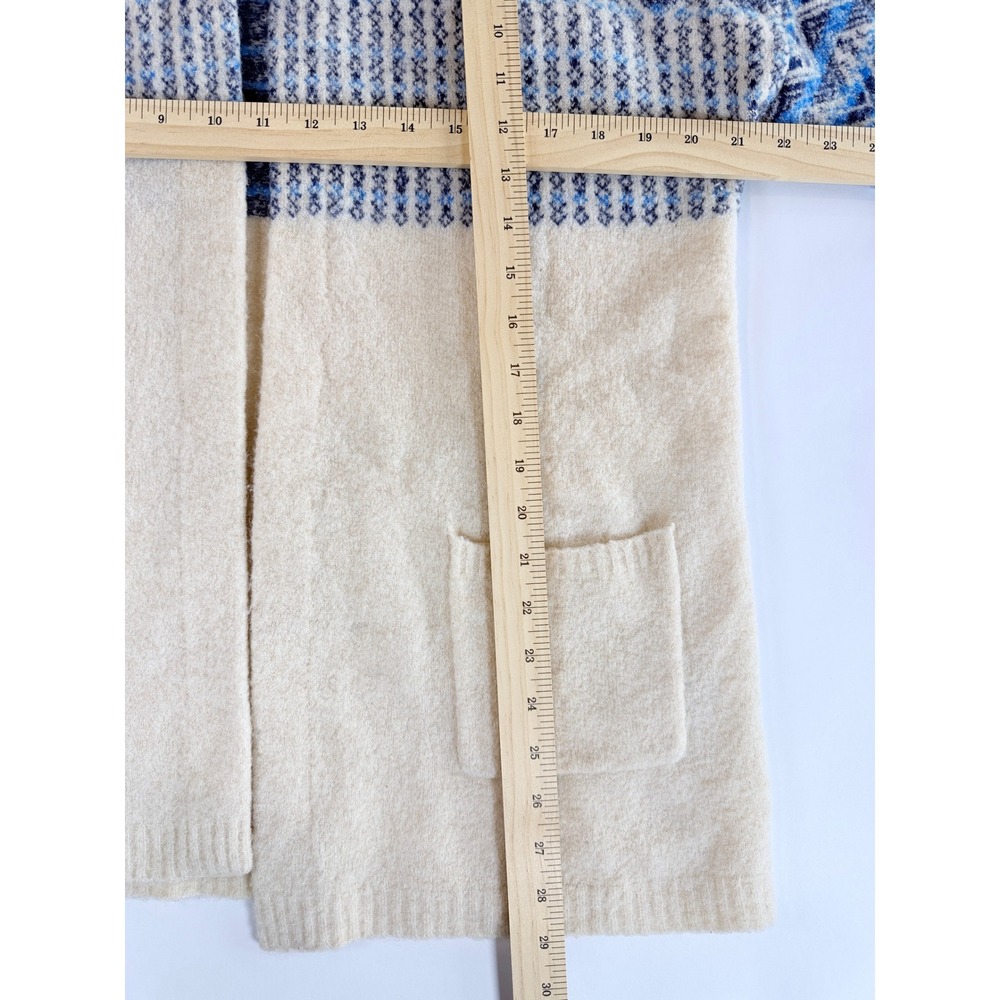 Joie Radegonde Cardigan Sweater Womens M Blue Wool Alpaca Fair Isle Open‎ Front - Picture 7 of 9